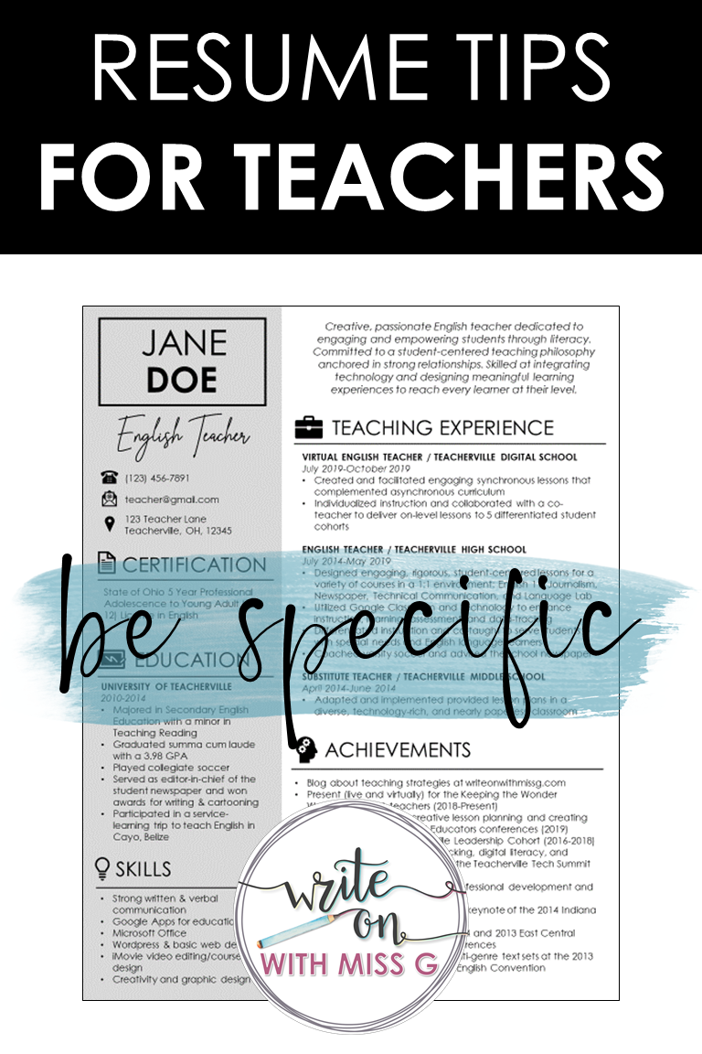 How To Make A Teacher Resume Stand Out