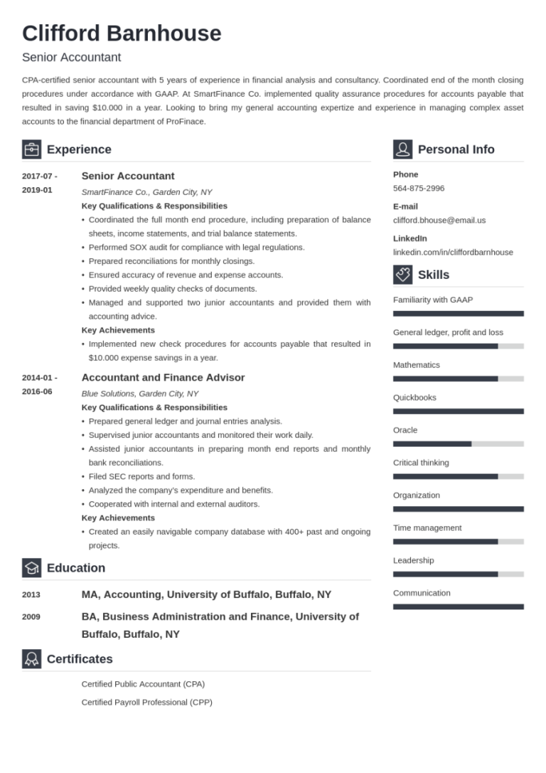 How Do You Write Accounting Achievements On A Resume