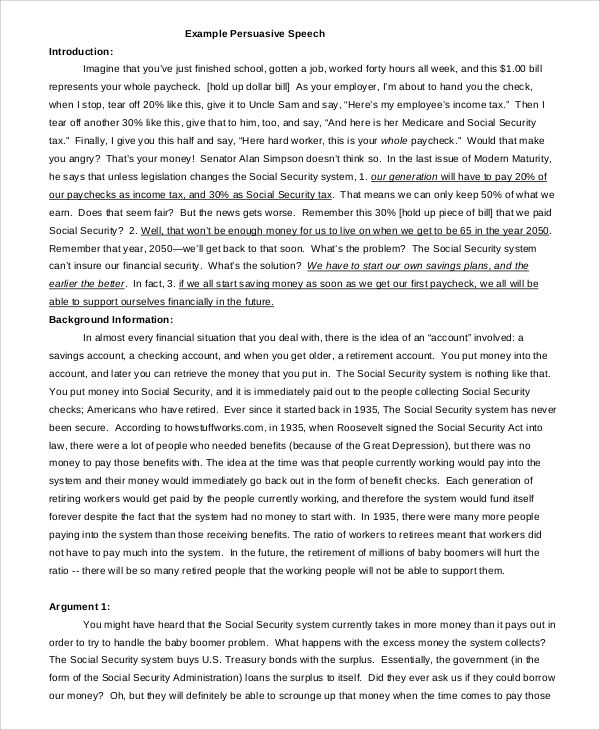 Speech Paper Example