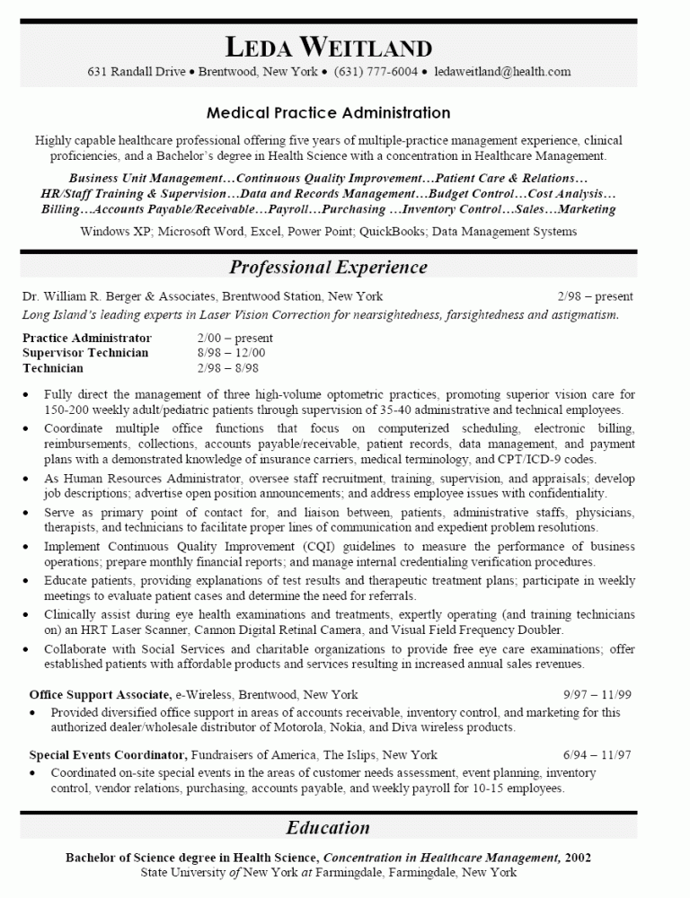 Medical Office Manager Resume Objective