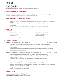 Professional Barber Resume Examples Cosmetology LiveCareer