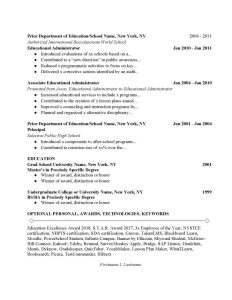 Director of Education Resume Example Free Download