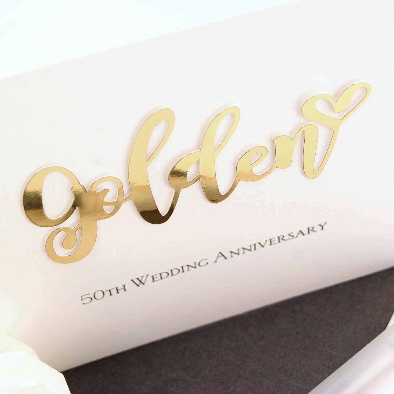 Golden 50th Wedding Anniversary Card Shop Online Hummingbird Card