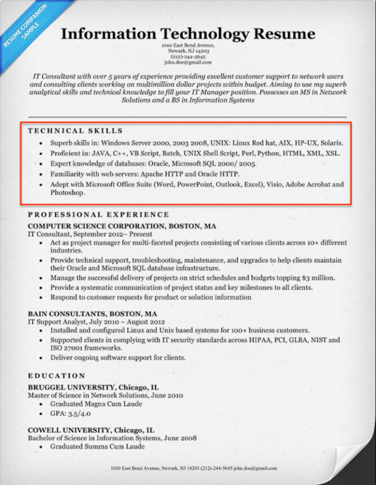How To Include Skills Section In Resume
