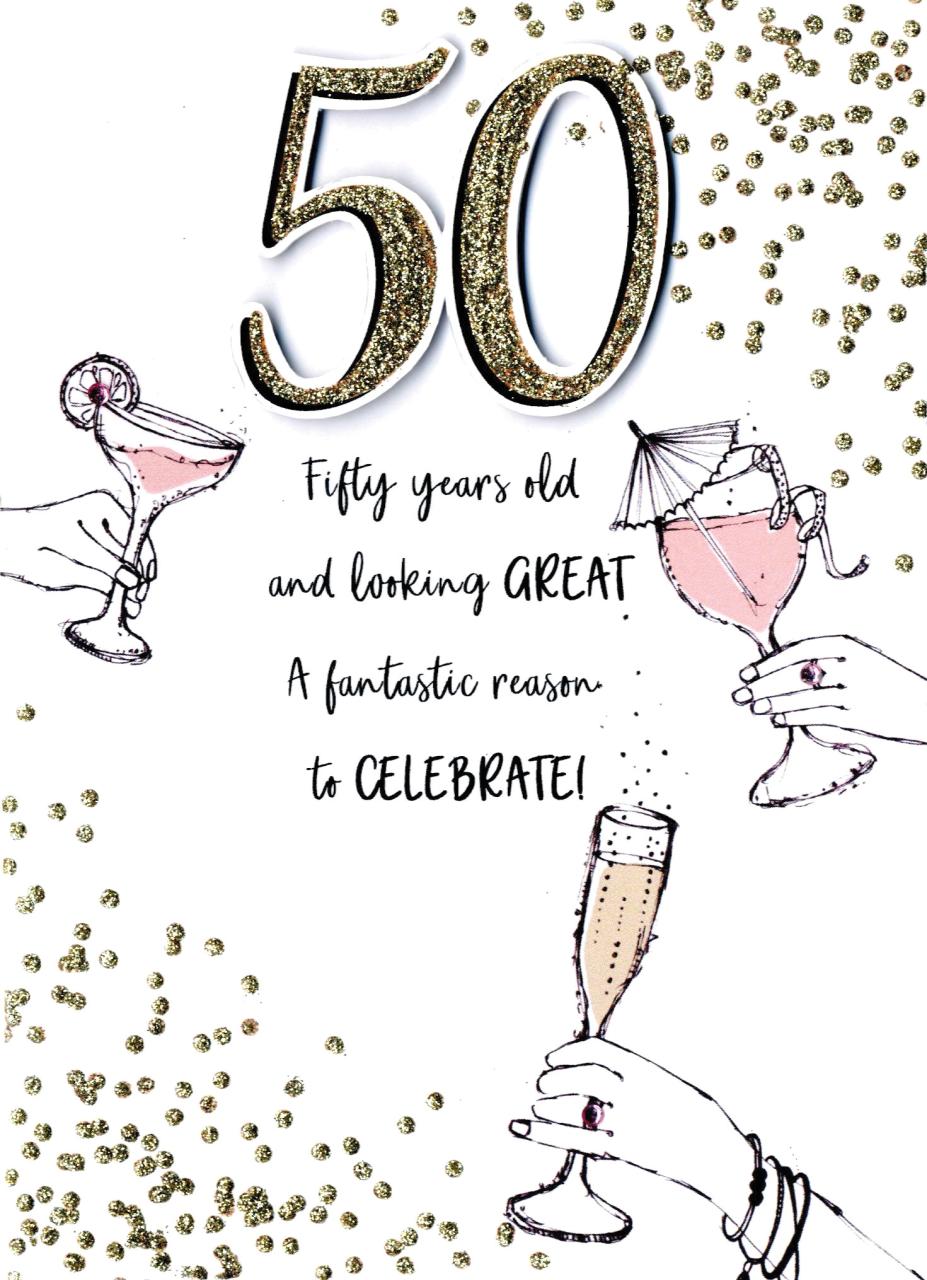 50 & Looking Great 50th Birthday Greeting Card Cards