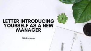 Letter Introducing Yourself As a New Manager (Sample) // FREE Letter
