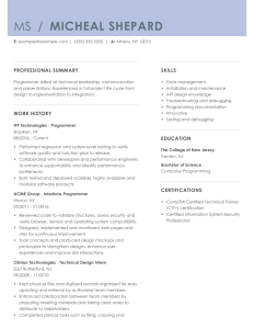 Professional Programmer Resume Example + Tips MyPerfectResume