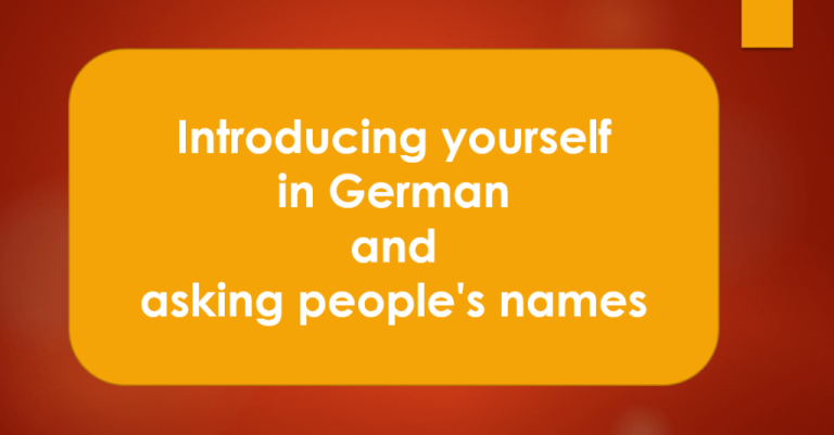 The Best How To Formally Introduce Yourself In German References