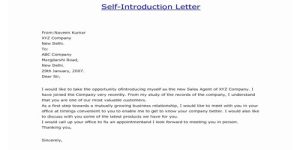 Sample Self Introduction Letter as a Salesperson Msrblog