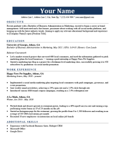Undergraduate Resume Examples for Students & How to Write