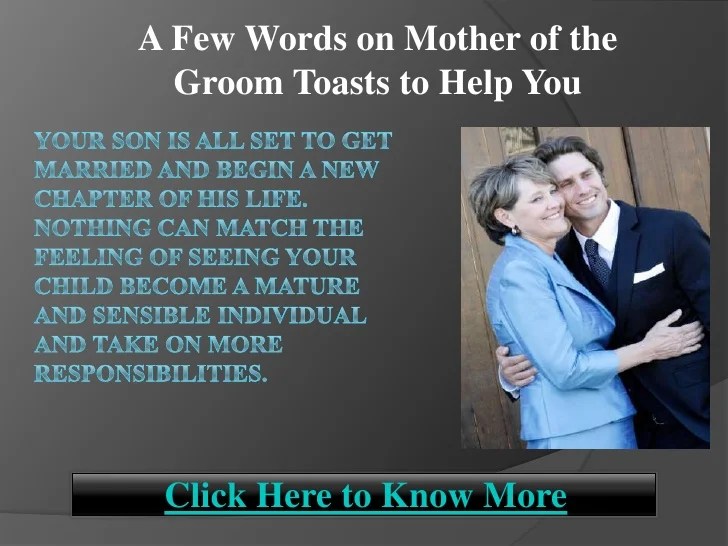 A few words on mother of the groom toasts to help you