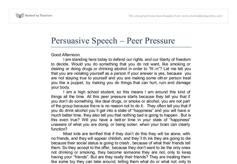 Presentation Speech Example For Students
