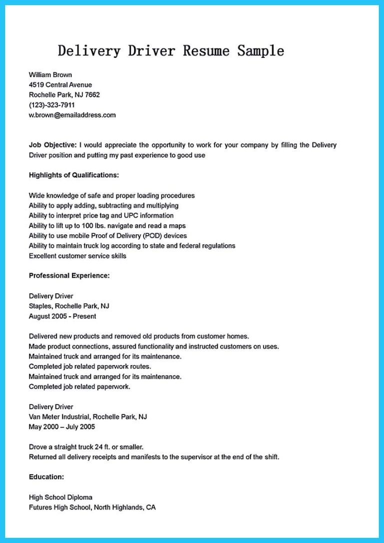 sample cover letter for bus driver no experience