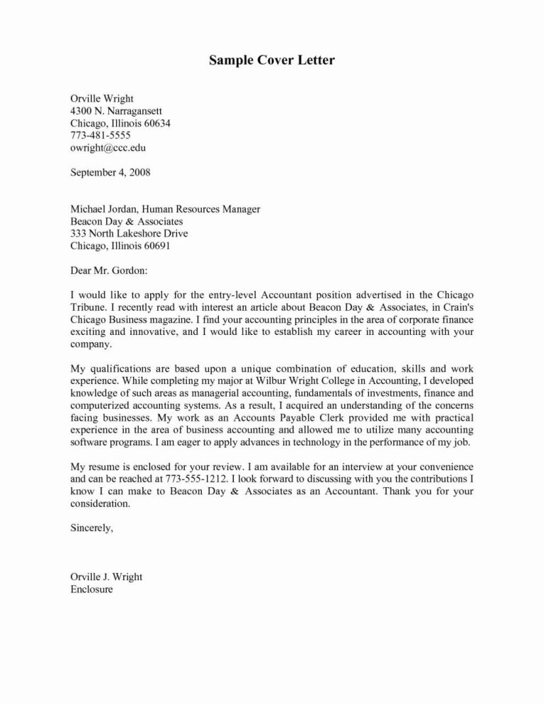 Accounting Internship Cover Letter Examples No Experience