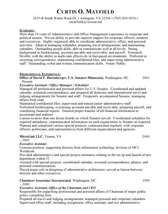 Sample Resume For Ceo Position