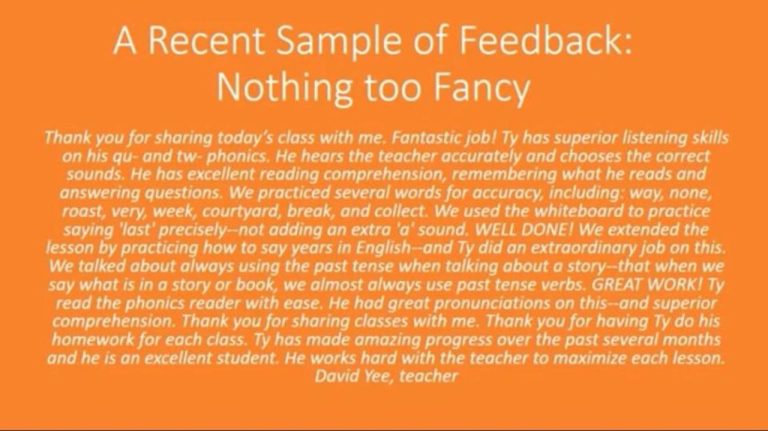 Sample Of Positive Feedback For Students