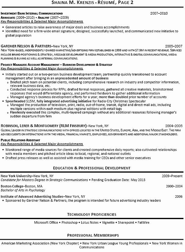Investment Banking Analyst Cv Template