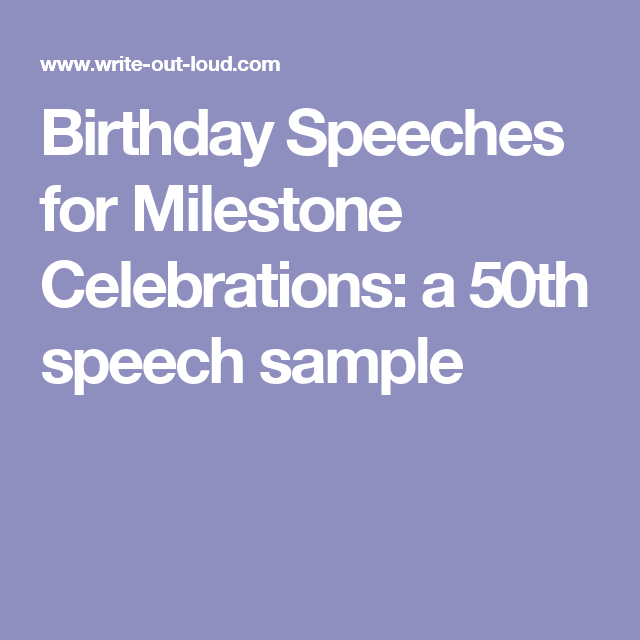 My 50th Birthday Speech Examples