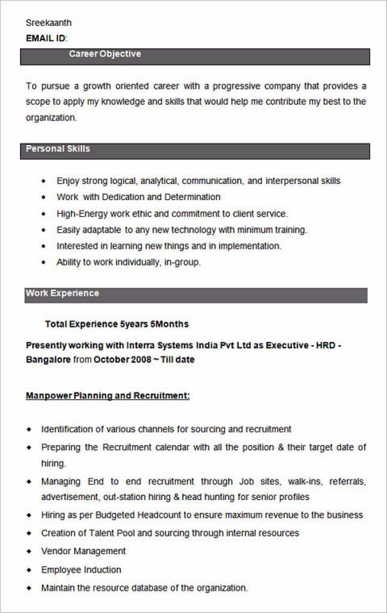 Electrician Resume Sample India
