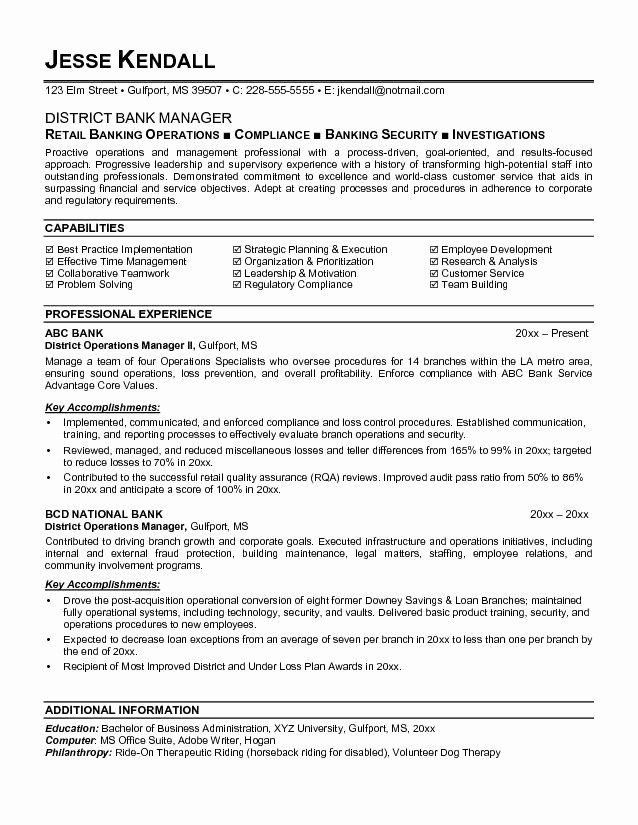 District Manager Resume Objective