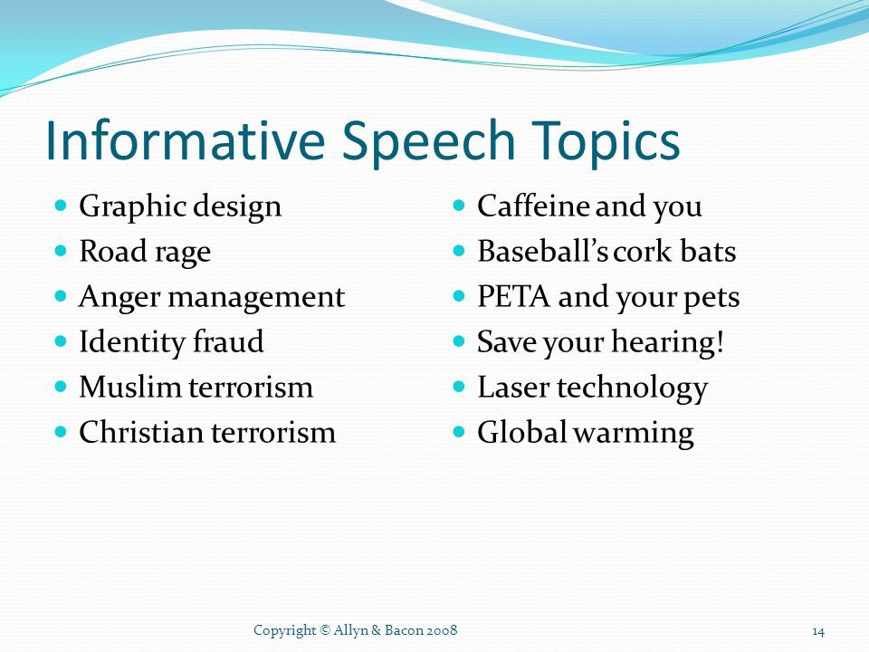 Good Speech Topics Informative
