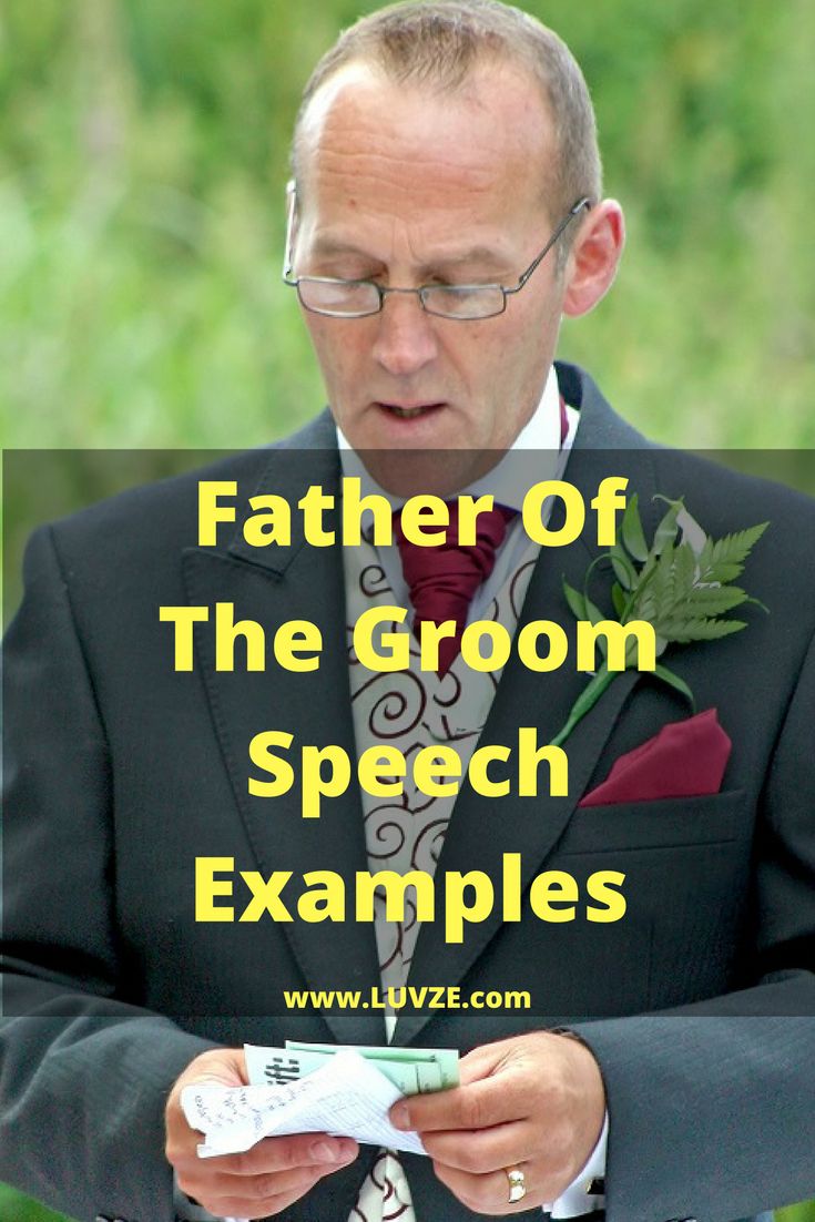 20 Best Father Of The Groom Speech/Toast Examples in 2021 Groom speech examples, Groom's