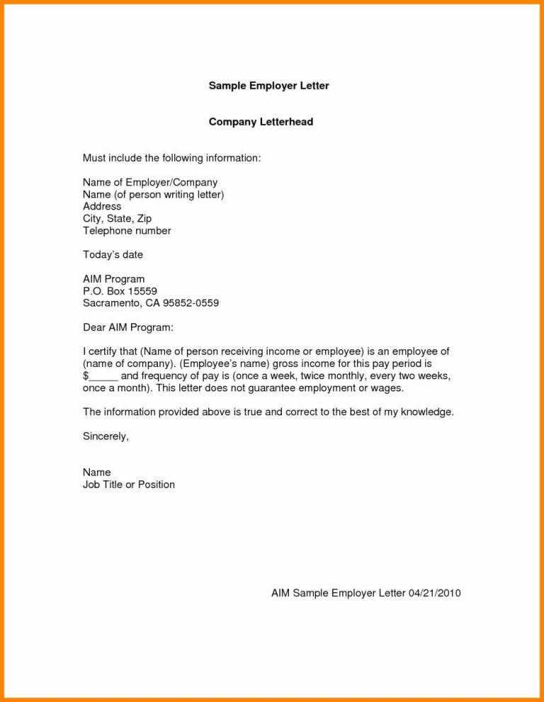 Basic Employment Cover Letter Examples