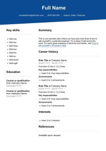 Free resume template SEEK Career Advice Job resume template, Resume
