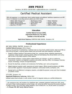 Certified Medical Assistant Resume