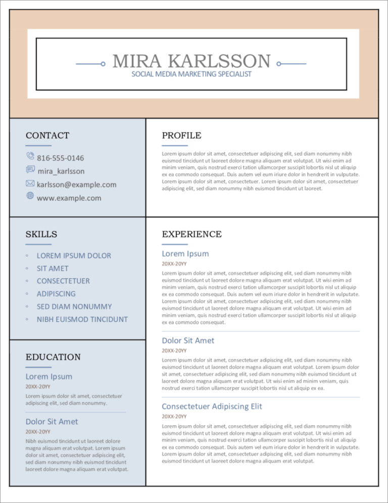 How To Write A Resume Template Free