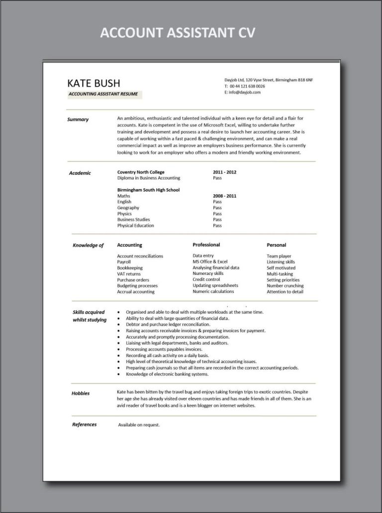 Bookkeeper Resume Samples With No Experience