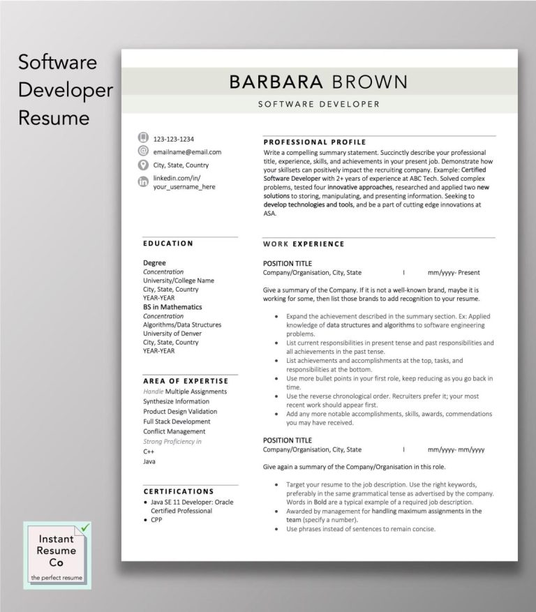 Sample Profile Summary For Software Engineer