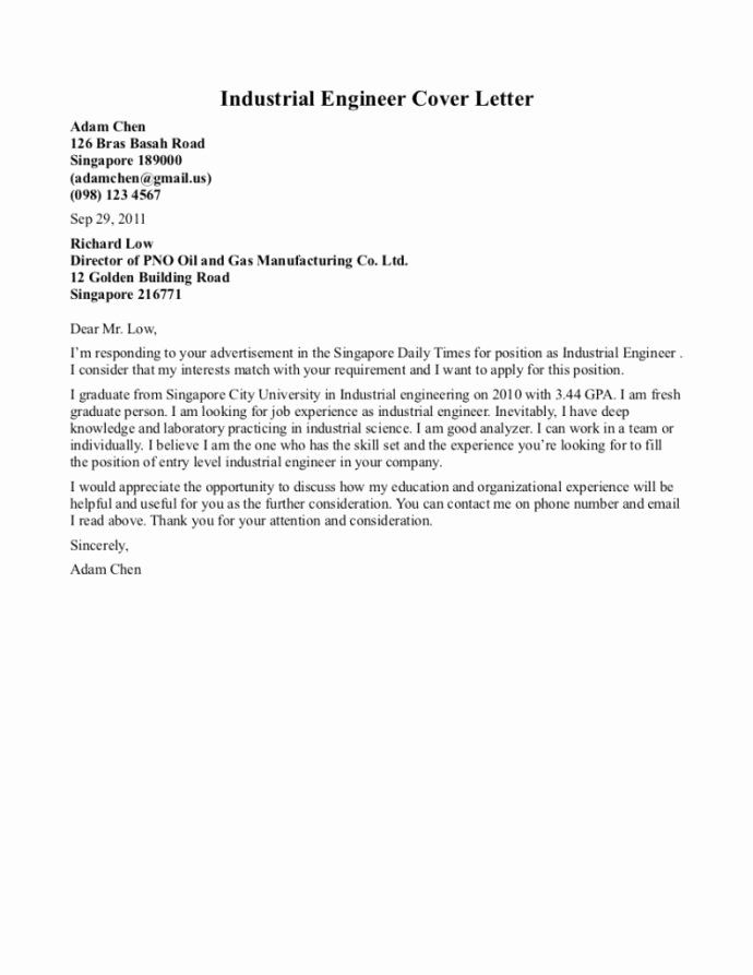 Engineering Internship Cover Letter Examples