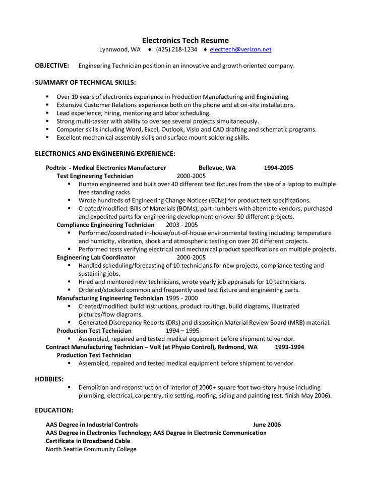 Assembler Resume Summary