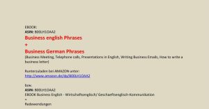 EBOOK ASIN B00LH1OAA2. Business english Phrases + Business German