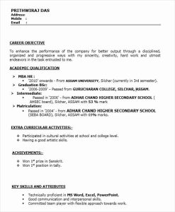 Objective for Resume for Freshers New 45 Fresher Resume Templates Pdf
