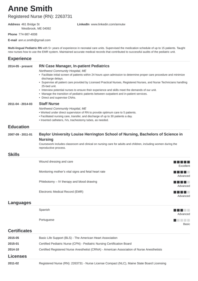 Review Of How To Write A Nursing Resume With Experience 2022