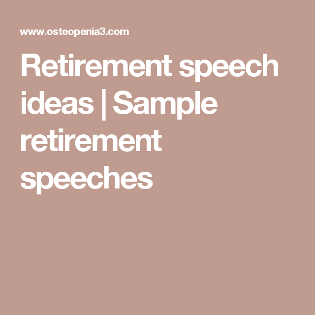 Retirement Speech Examples For An Employee