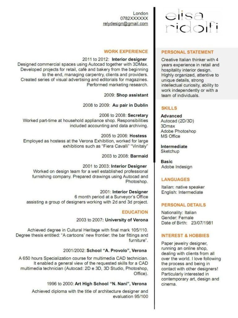 Hospitality Resume Examples Australia