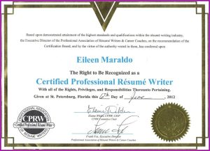 Certified Professional Resume Writer (cprw) And Master Resume Writer