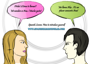 How to introduce yourself & someone else in Spanish (phrases + audio