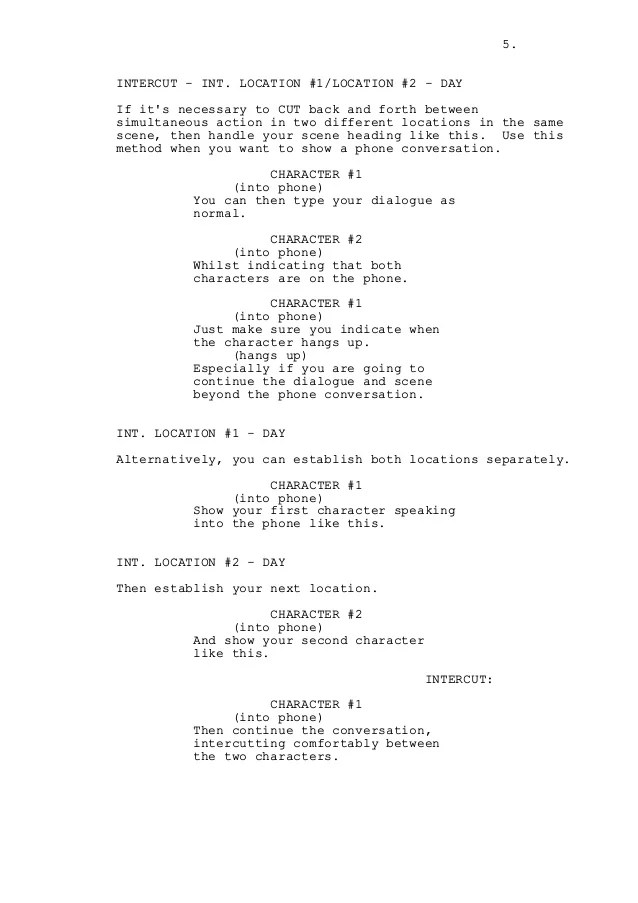 How to set out a Screenplay