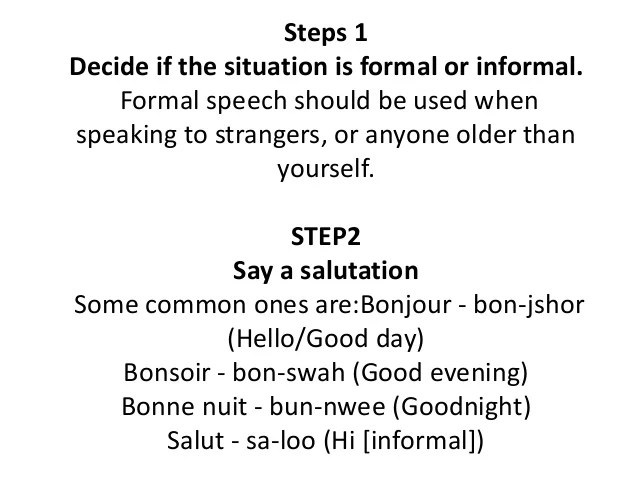 List Of How To Introduce Yourself In French Informal References