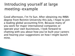 PPT Introducing yourself at large meetingexample PowerPoint