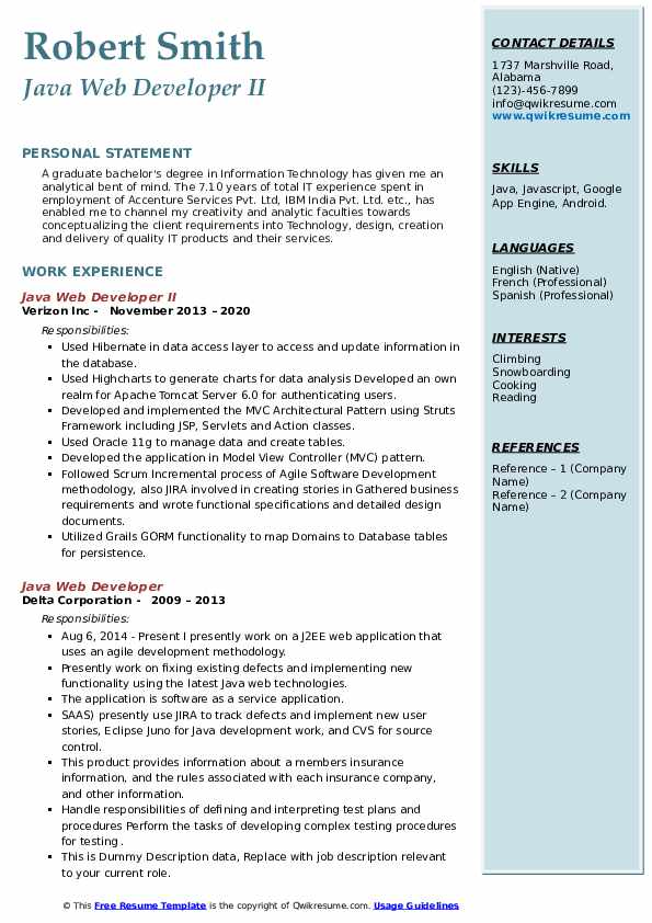 How To Write Work Experience In Resume For Software Developer