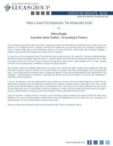 Make a Good First Impression The Introduction Email