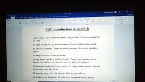 Self introduction in Spanish YouTube