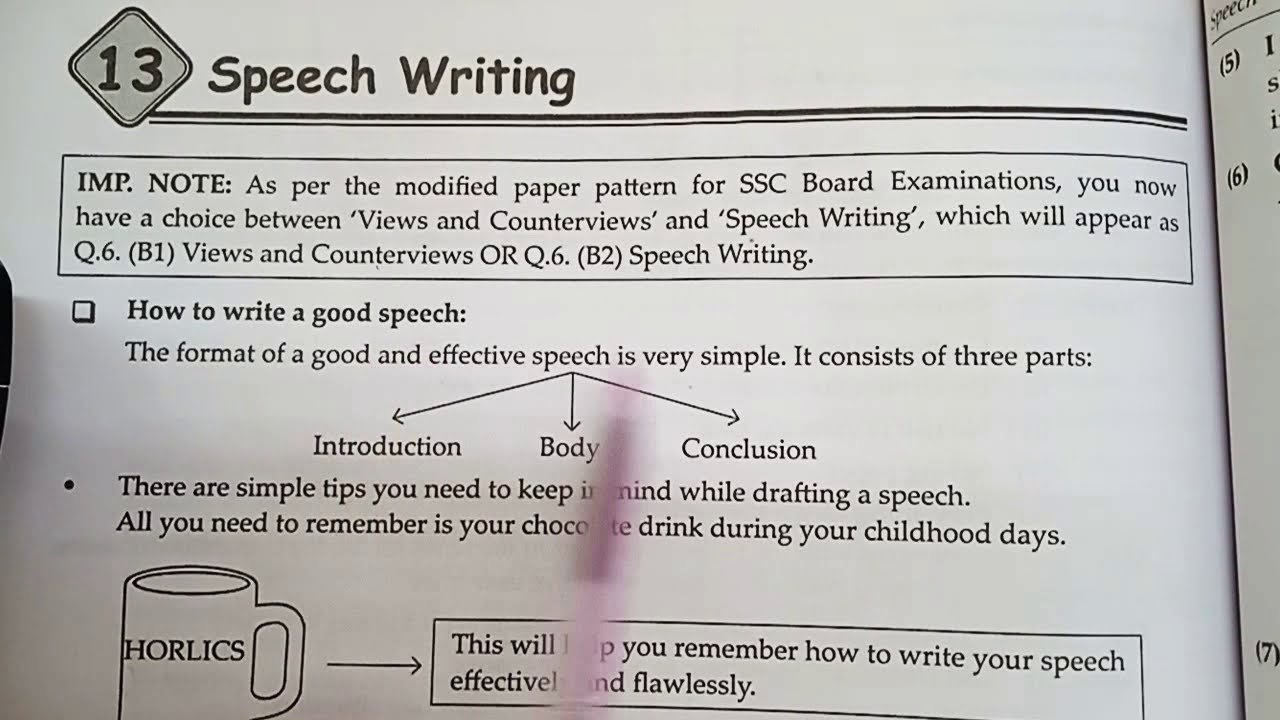 Speech Writing Examples For Class 10 Ssc