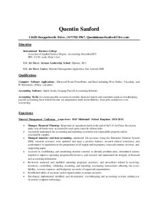 Quentin Sanford Resume Double Resume
