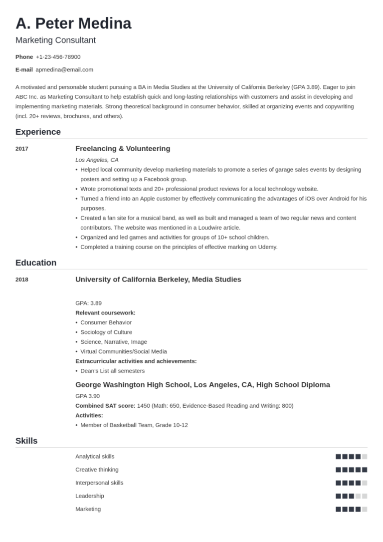 The Best How To Write A Resume For A Job With No Experience 2022